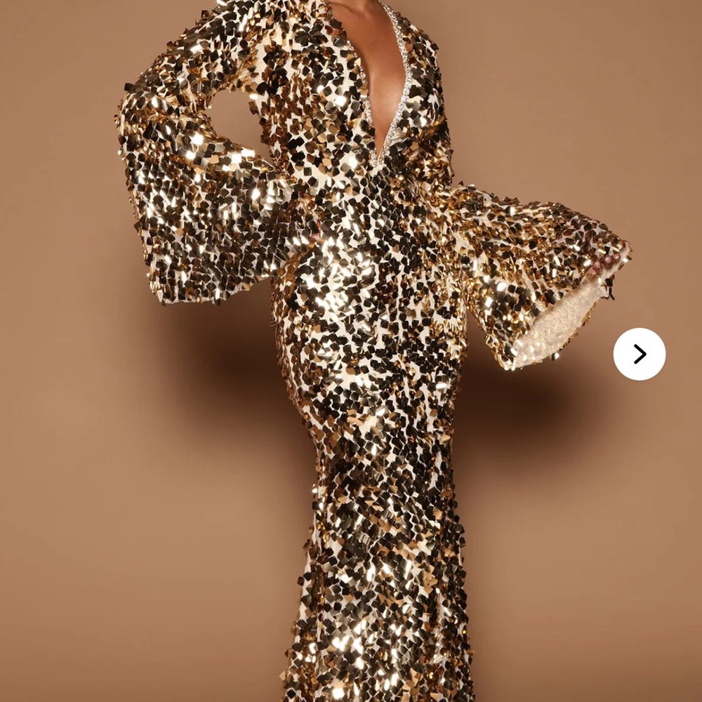 Gold Sequin Evening Gown